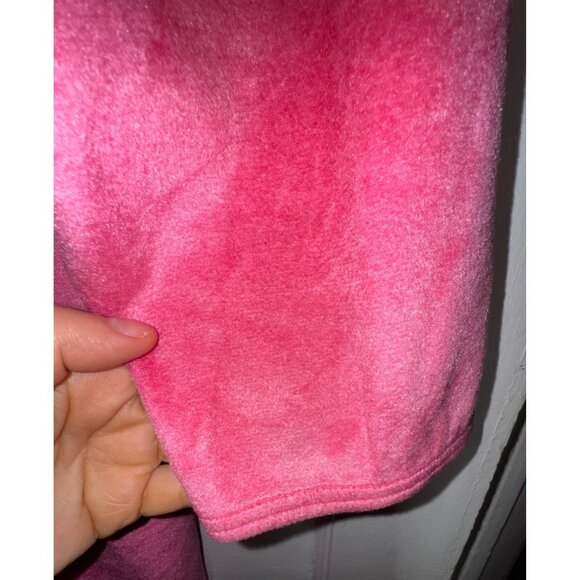 Vintage Katz Pink Fleece Long Nightgown Lace Trim & Zipper Front Small 70’s Cute - Picture 6 of 6